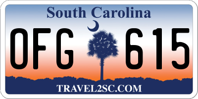 SC license plate OFG615