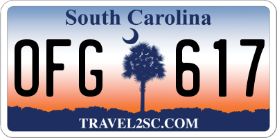 SC license plate OFG617