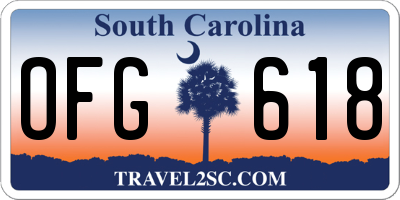 SC license plate OFG618