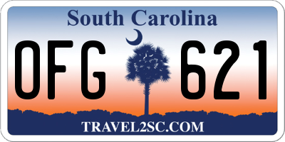 SC license plate OFG621