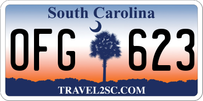 SC license plate OFG623