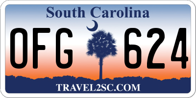 SC license plate OFG624
