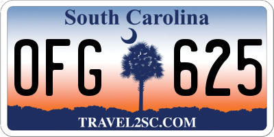 SC license plate OFG625