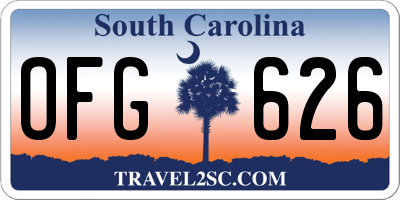 SC license plate OFG626