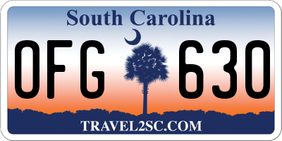 SC license plate OFG630
