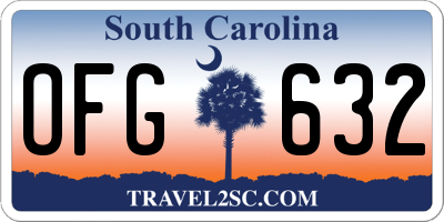 SC license plate OFG632