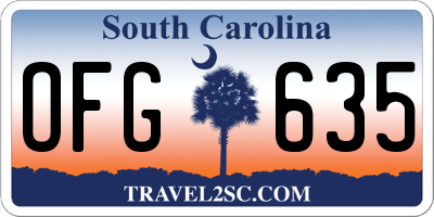 SC license plate OFG635