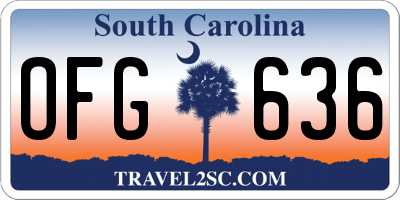 SC license plate OFG636