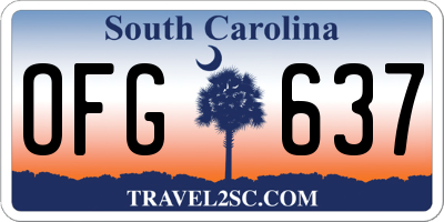 SC license plate OFG637