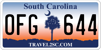 SC license plate OFG644