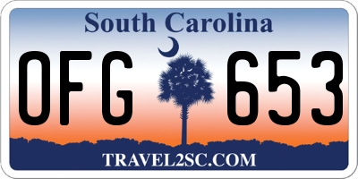 SC license plate OFG653