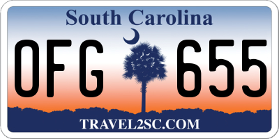 SC license plate OFG655