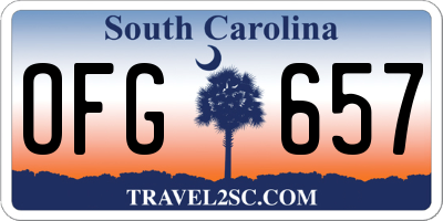 SC license plate OFG657