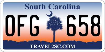 SC license plate OFG658
