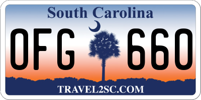 SC license plate OFG660