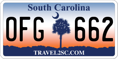 SC license plate OFG662
