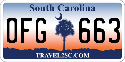 SC license plate OFG663