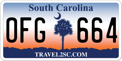 SC license plate OFG664