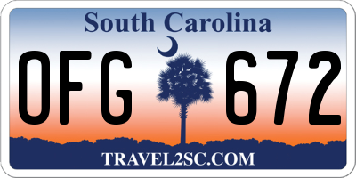 SC license plate OFG672