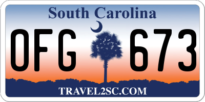 SC license plate OFG673
