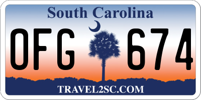 SC license plate OFG674