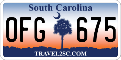 SC license plate OFG675