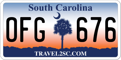 SC license plate OFG676