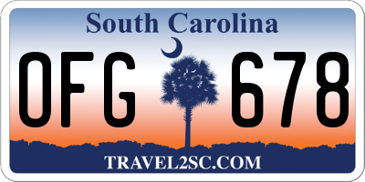 SC license plate OFG678