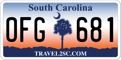 SC license plate OFG681