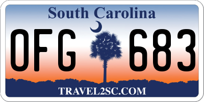 SC license plate OFG683