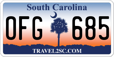 SC license plate OFG685