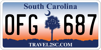 SC license plate OFG687