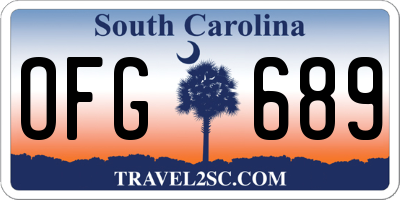 SC license plate OFG689