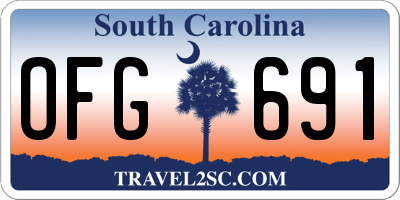 SC license plate OFG691