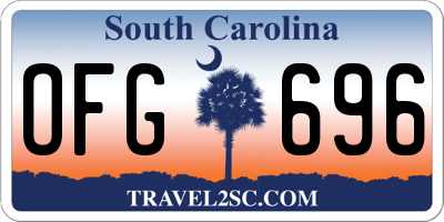 SC license plate OFG696