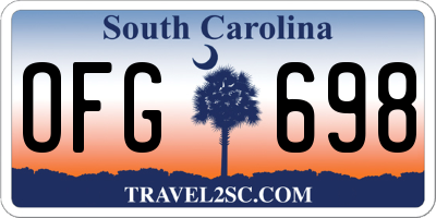 SC license plate OFG698