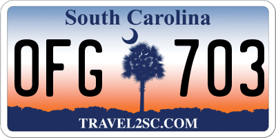 SC license plate OFG703