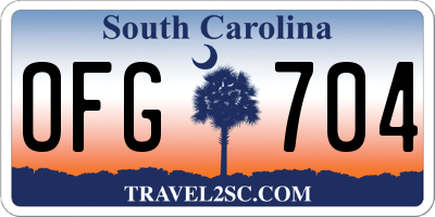 SC license plate OFG704