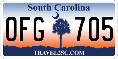 SC license plate OFG705