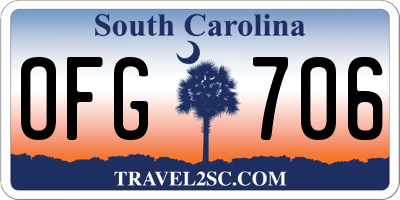 SC license plate OFG706