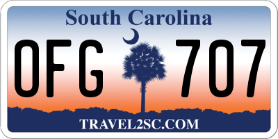 SC license plate OFG707