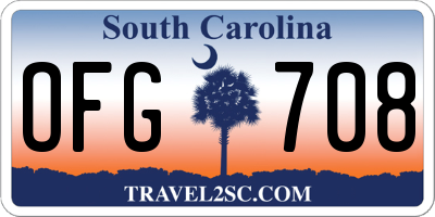 SC license plate OFG708