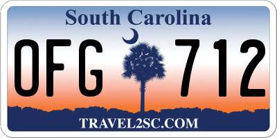 SC license plate OFG712