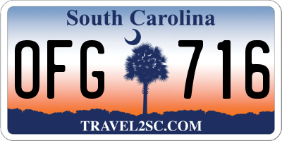 SC license plate OFG716