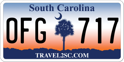 SC license plate OFG717