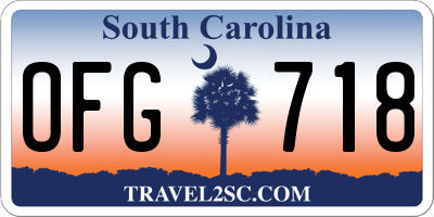SC license plate OFG718