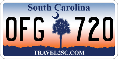 SC license plate OFG720