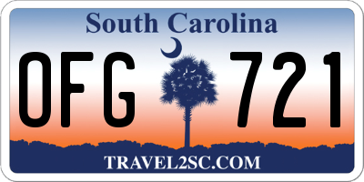 SC license plate OFG721