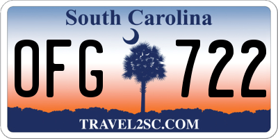 SC license plate OFG722