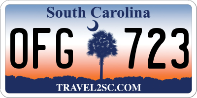 SC license plate OFG723